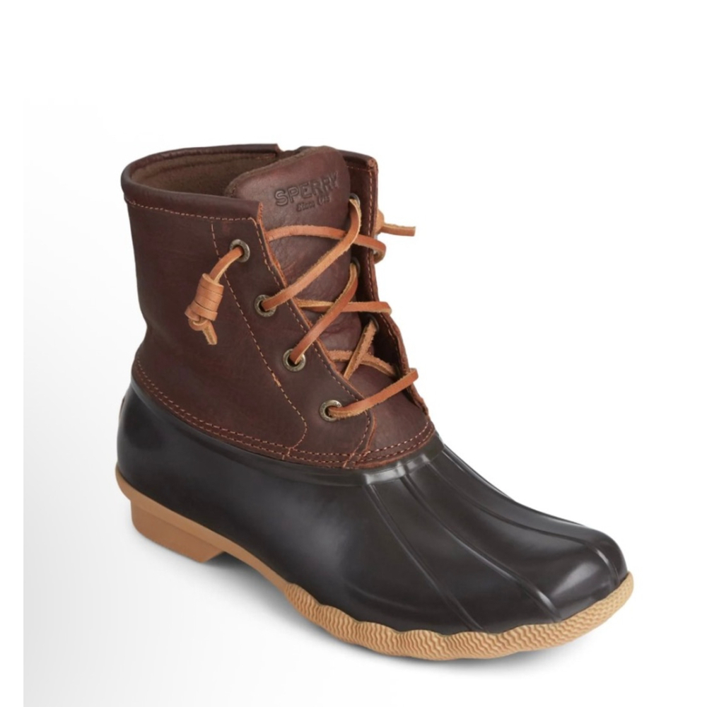 Women's Sperry Brown & Black Winter Rain Boots Size 7